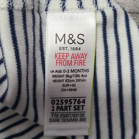Marks & Spencer Striped Onesie - Picture 3 of 4